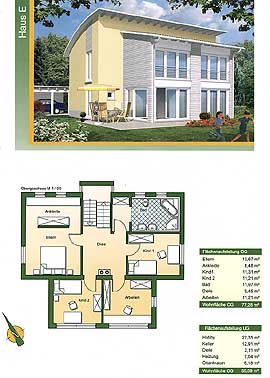 Vita Haus Typ E Ansicht und Grundriss OG Vita Haus Typ E Ansicht und Grundriss OG